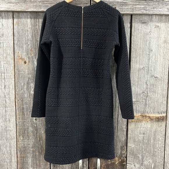 PrAna Black Jacquard Macee Knit Quilted Long Sleeve Dress - Picture 6 of 9